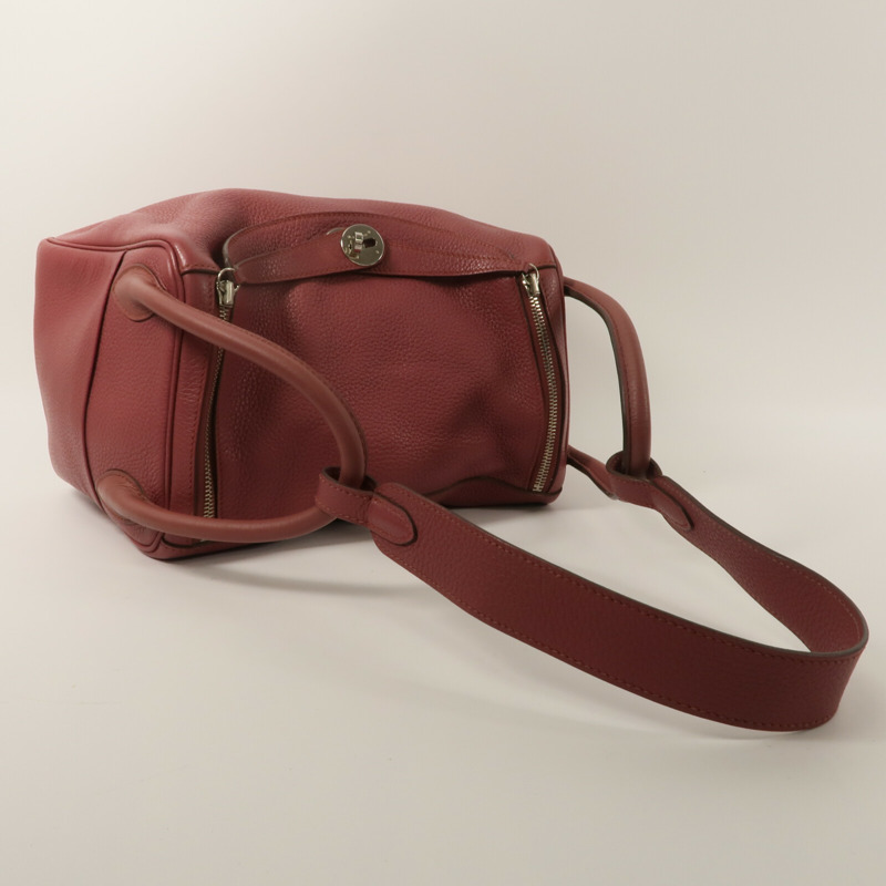 HERMES Clemence皮革Lindy 30手挽肩背兩用袋Rubis-8