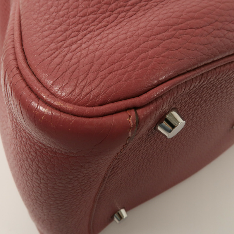 HERMES Clemence皮革Lindy 30手挽肩背兩用袋Rubis-9