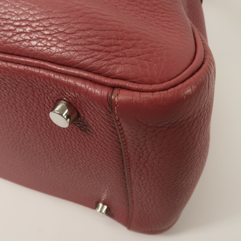 HERMES Clemence皮革Lindy 30手挽肩背兩用袋Rubis-10