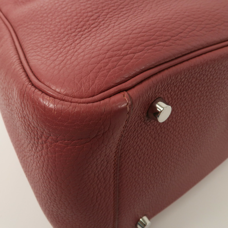 HERMES Clemence皮革Lindy 30手挽肩背兩用袋Rubis-11