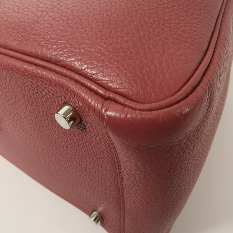 HERMES Clemence皮革Lindy 30手挽肩背兩用袋Rubis-12