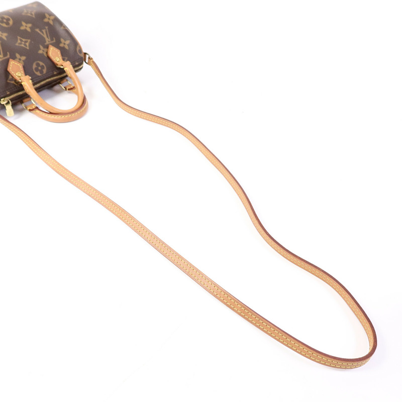 LOUIS VUITTON Monogram Nano Speedy手挽肩背兩用袋棕色-8