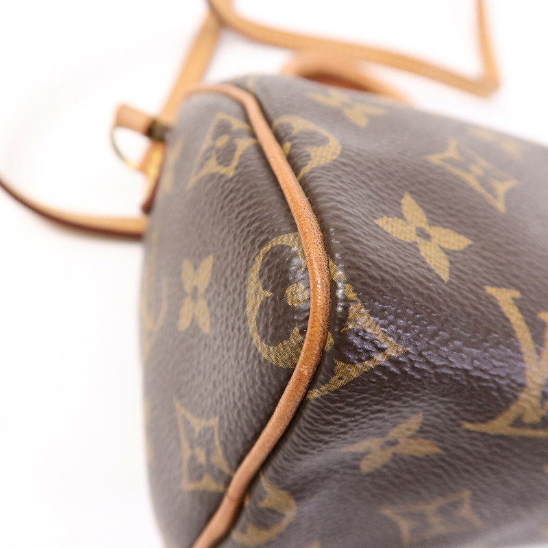 LOUIS VUITTON Monogram Nano Speedy手挽肩背兩用袋棕色-11