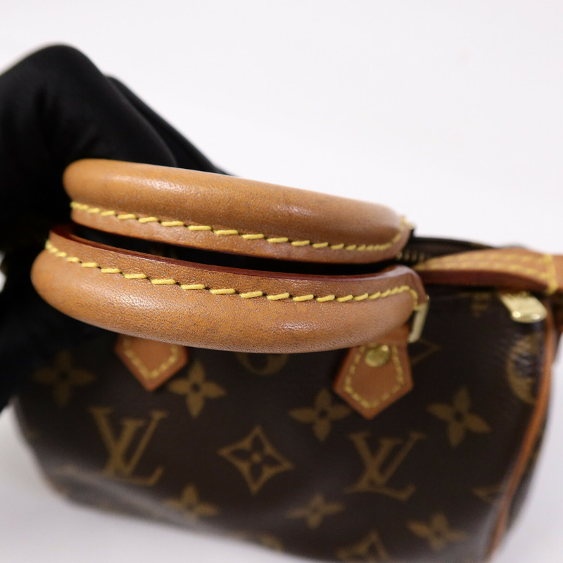 LOUIS VUITTON Monogram Nano Speedy手挽肩背兩用袋棕色-18