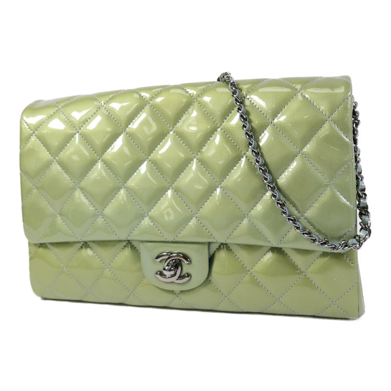 CHANEL 漆皮皮革Classic Flap鏈帶肩背袋-2