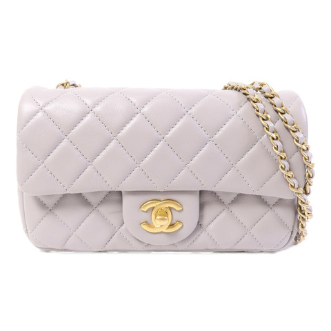 CHANEL 羊皮皮革Classic Flap 20 Golden Ball鏈帶手挽肩背兩用袋