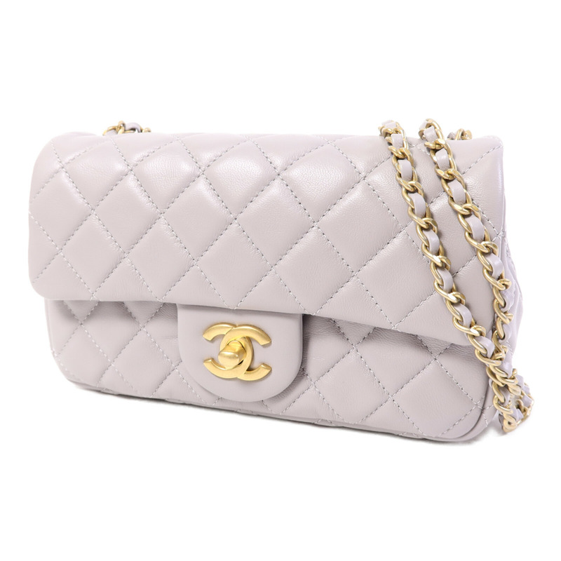 CHANEL 羊皮皮革Classic Flap 20 Golden Ball鏈帶手挽肩背兩用袋-2