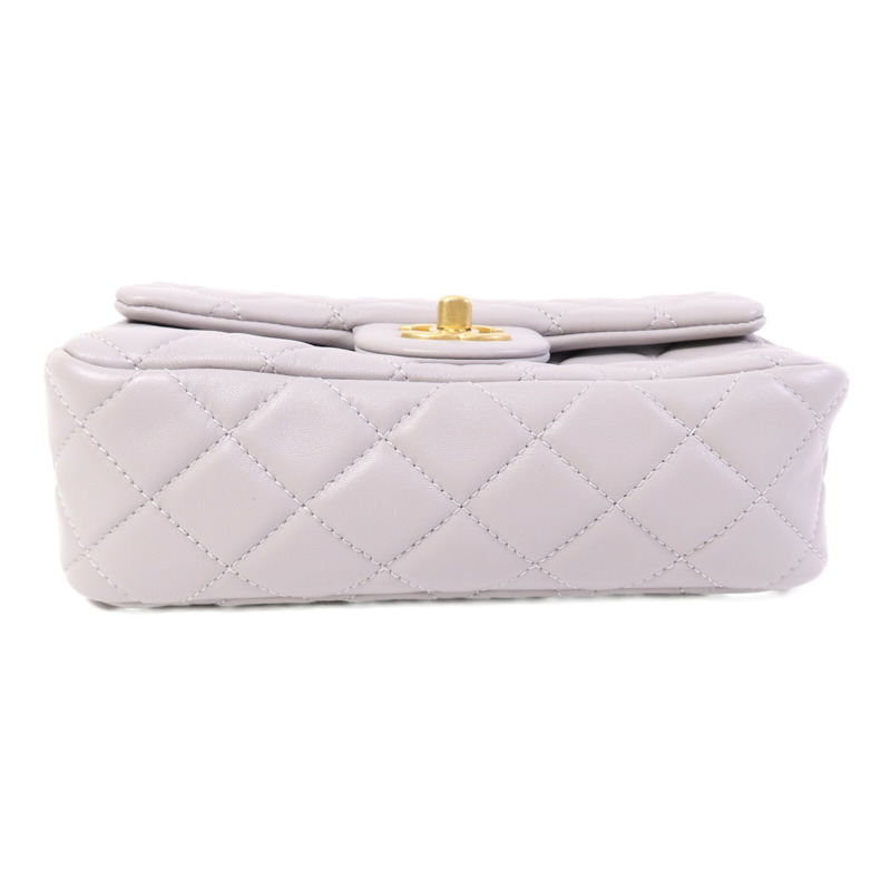 CHANEL 羊皮皮革Classic Flap 20 Golden Ball鏈帶手挽肩背兩用袋-3