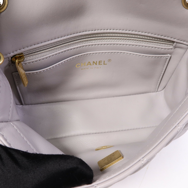 CHANEL 羊皮皮革Classic Flap 20 Golden Ball鏈帶手挽肩背兩用袋-4