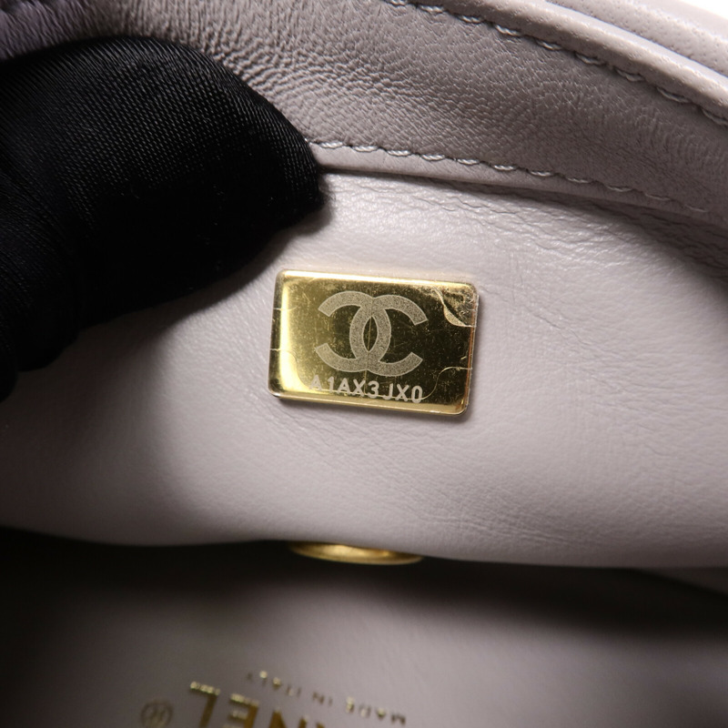 CHANEL 羊皮皮革Classic Flap 20 Golden Ball鏈帶手挽肩背兩用袋-7