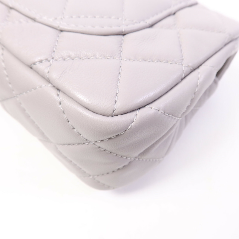 CHANEL 羊皮皮革Classic Flap 20 Golden Ball鏈帶手挽肩背兩用袋-12