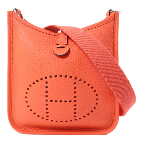 HERMES Clemence皮革Evelyne TPM肩背袋Rose Texas
