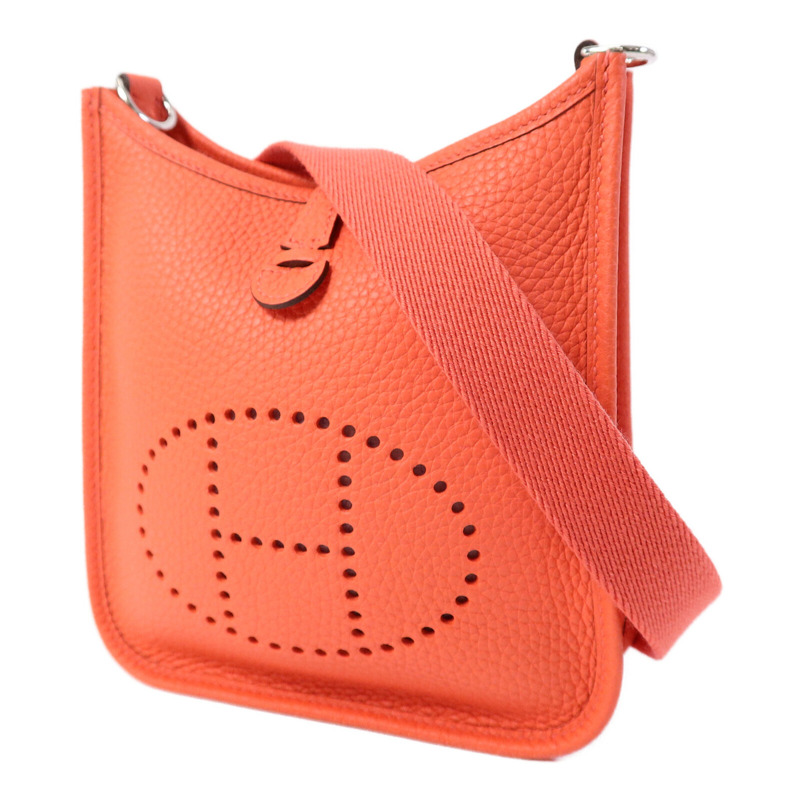 HERMES Clemence皮革Evelyne TPM肩背袋Rose Texas-2
