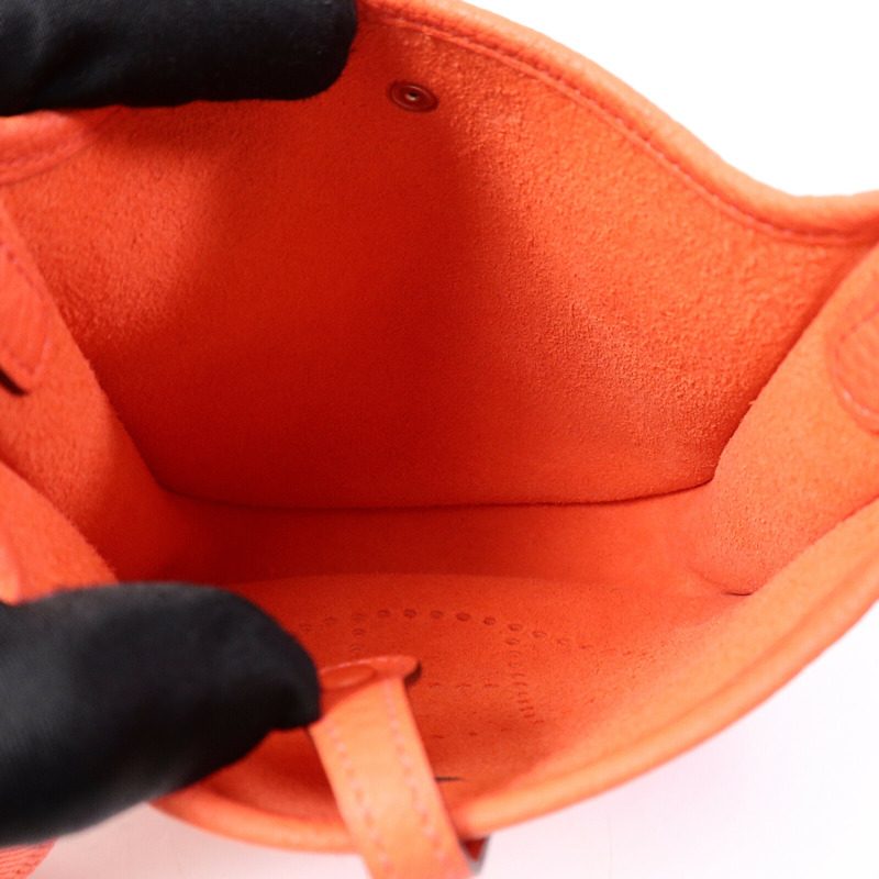 HERMES Clemence皮革Evelyne TPM肩背袋Rose Texas-4