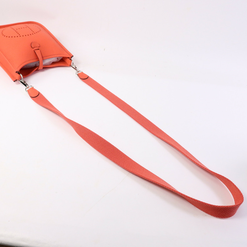 HERMES Clemence皮革Evelyne TPM肩背袋Rose Texas-8