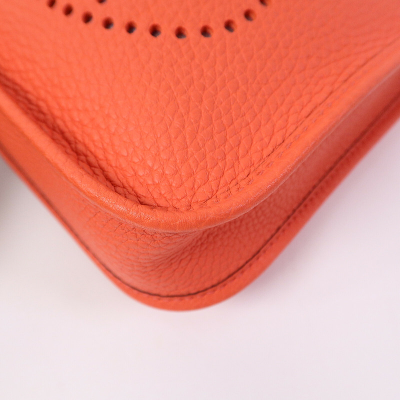 HERMES Clemence皮革Evelyne TPM肩背袋Rose Texas-10