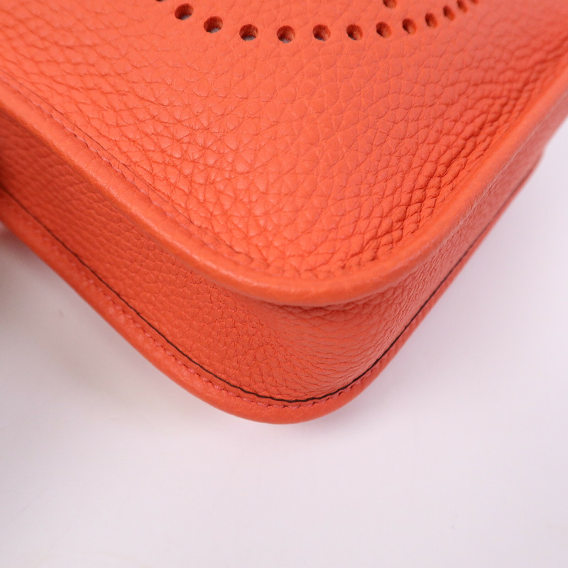 HERMES Clemence皮革Evelyne TPM肩背袋Rose Texas-11