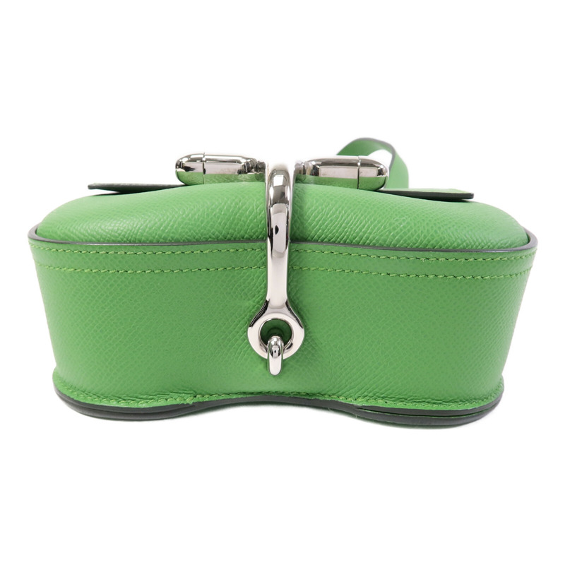 HERMES Epsom皮革Della Cavalleria Mini肩背袋Vert Yucca-3