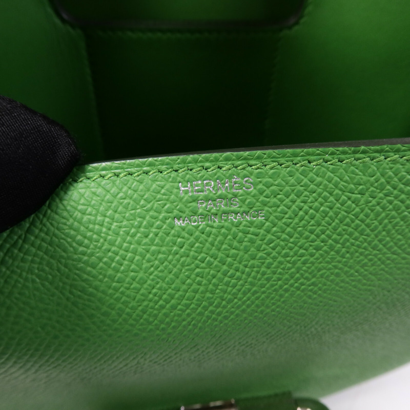 HERMES Epsom皮革Della Cavalleria Mini肩背袋Vert Yucca-5