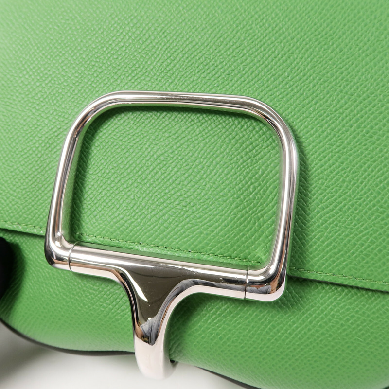 HERMES Epsom皮革Della Cavalleria Mini肩背袋Vert Yucca-6