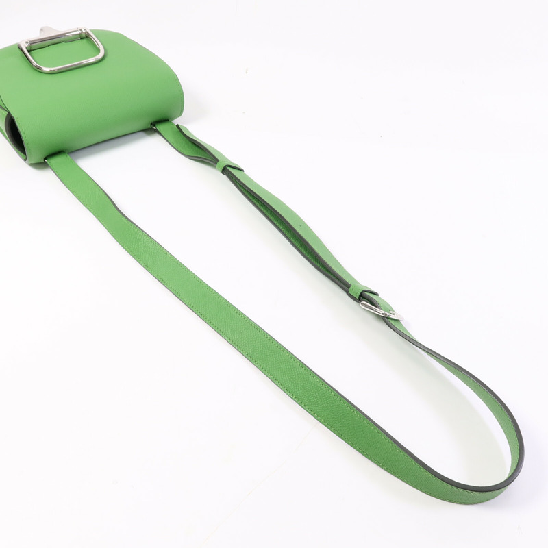 HERMES Epsom皮革Della Cavalleria Mini肩背袋Vert Yucca-8