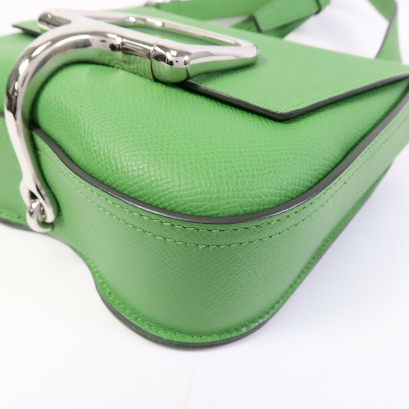 HERMES Epsom皮革Della Cavalleria Mini肩背袋Vert Yucca-10