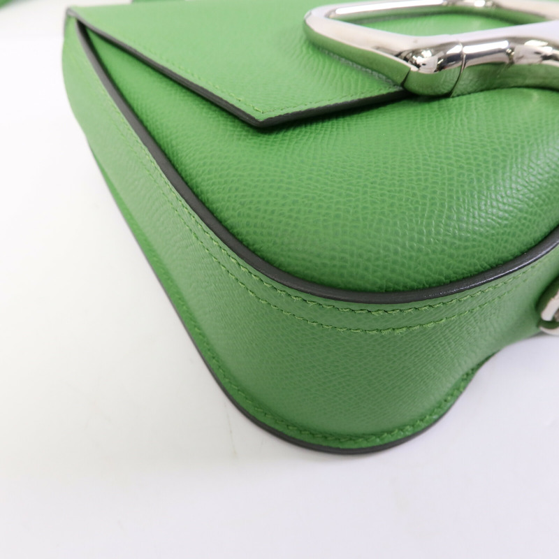 HERMES Epsom皮革Della Cavalleria Mini肩背袋Vert Yucca-11