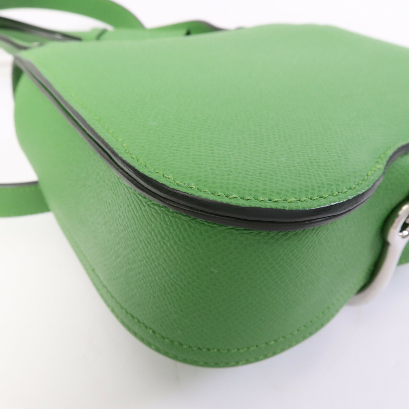 HERMES Epsom皮革Della Cavalleria Mini肩背袋Vert Yucca-13