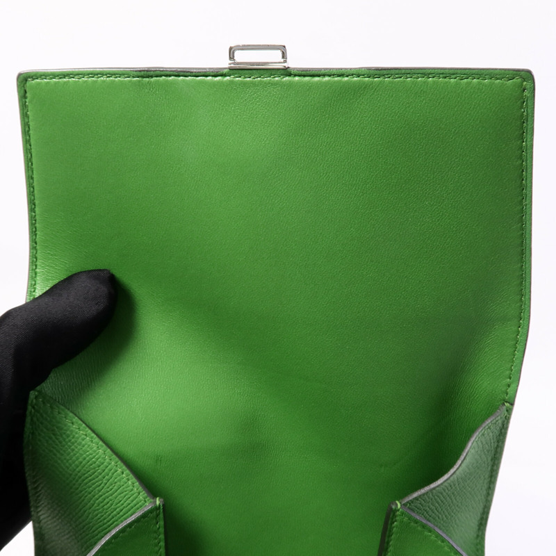 HERMES Epsom皮革Della Cavalleria Mini肩背袋Vert Yucca-14