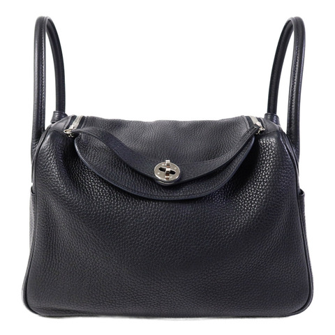 HERMES Clemence皮革Lindy 30手挽肩背兩用袋Noir