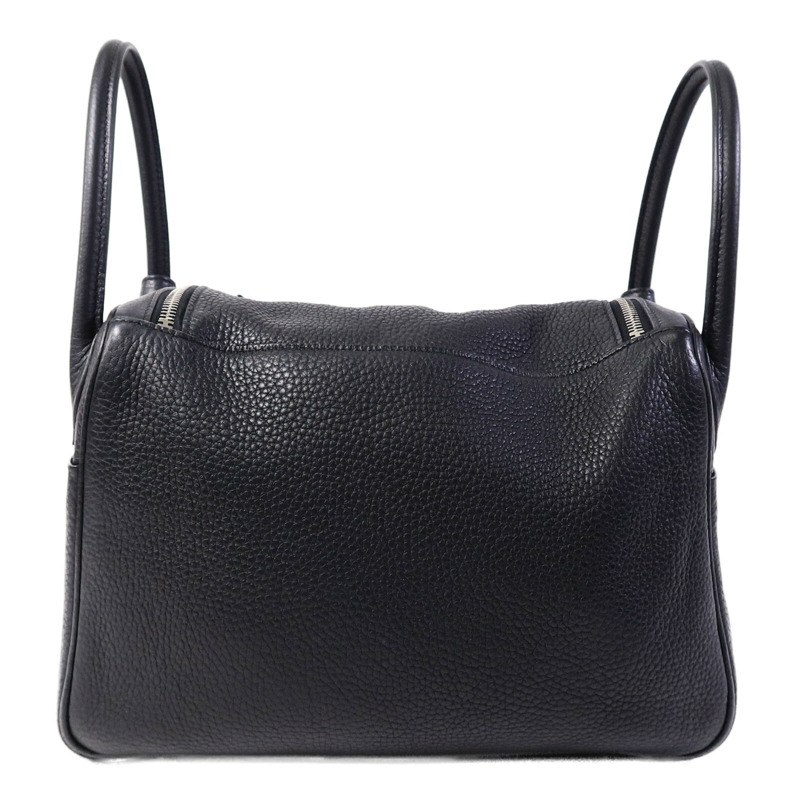 HERMES Clemence皮革Lindy 30手挽肩背兩用袋Noir-1