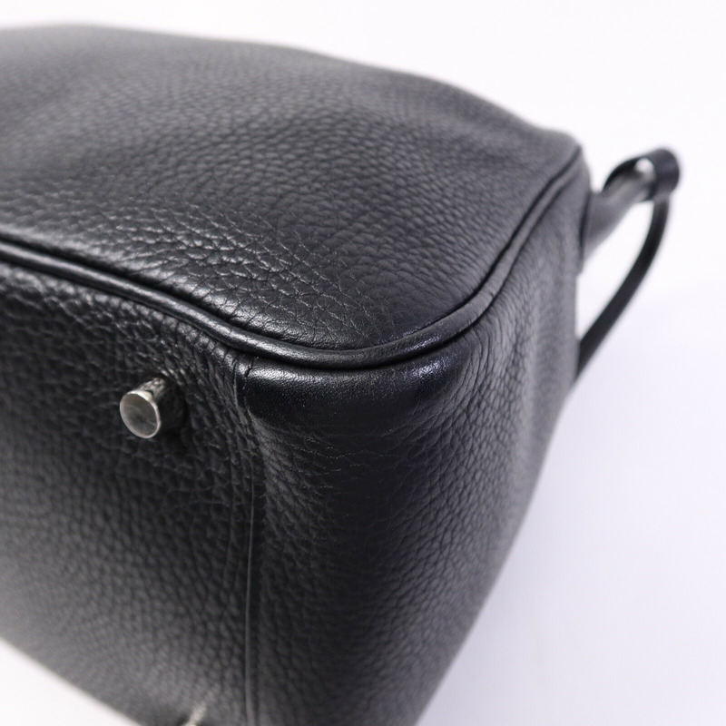 HERMES Clemence皮革Lindy 30手挽肩背兩用袋Noir-12