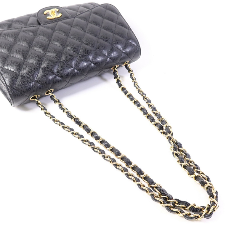 CHANEL 牛皮皮革Large Classic鏈帶肩背袋-8