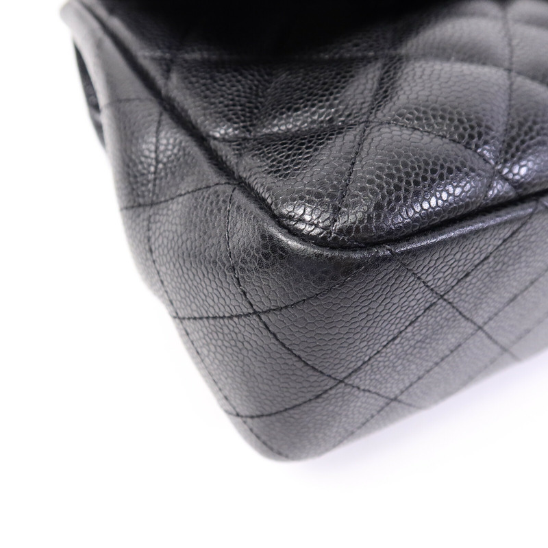 CHANEL 牛皮皮革Large Classic鏈帶肩背袋-11