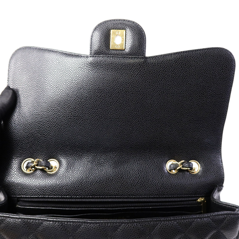 CHANEL 牛皮皮革Large Classic鏈帶肩背袋-14