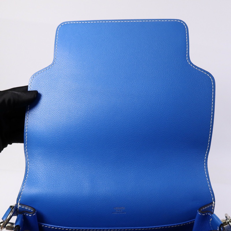 HERMES Evercolor皮革Roulis 23肩背袋Bleu Hydra-14