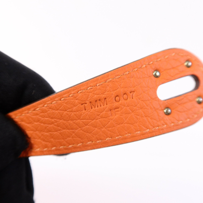 HERMES Clemence皮革Lindy 30手挽肩背兩用袋Orange Poppy-7