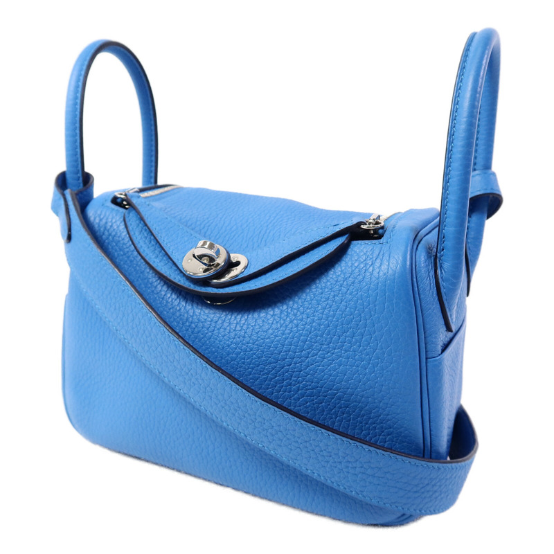 HERMES Clemence皮革Mini Lindy金扣手挽肩背兩用袋-2
