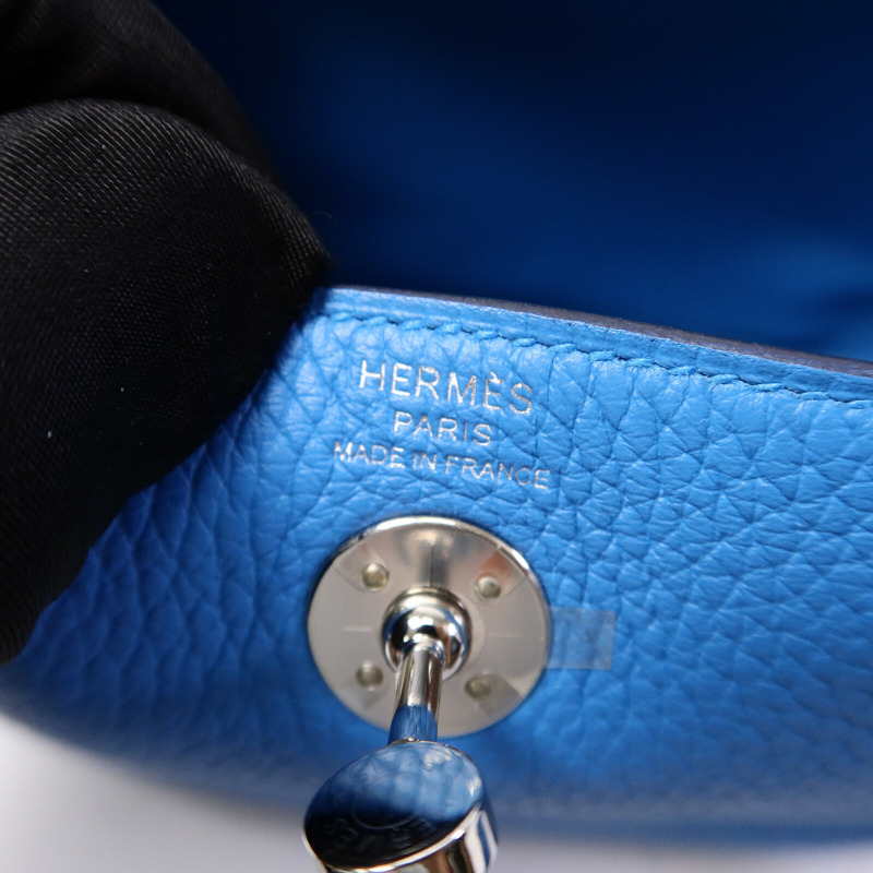 HERMES Clemence皮革Mini Lindy金扣手挽肩背兩用袋-5