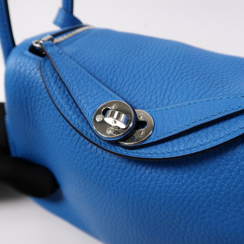 HERMES Clemence皮革Mini Lindy金扣手挽肩背兩用袋-6