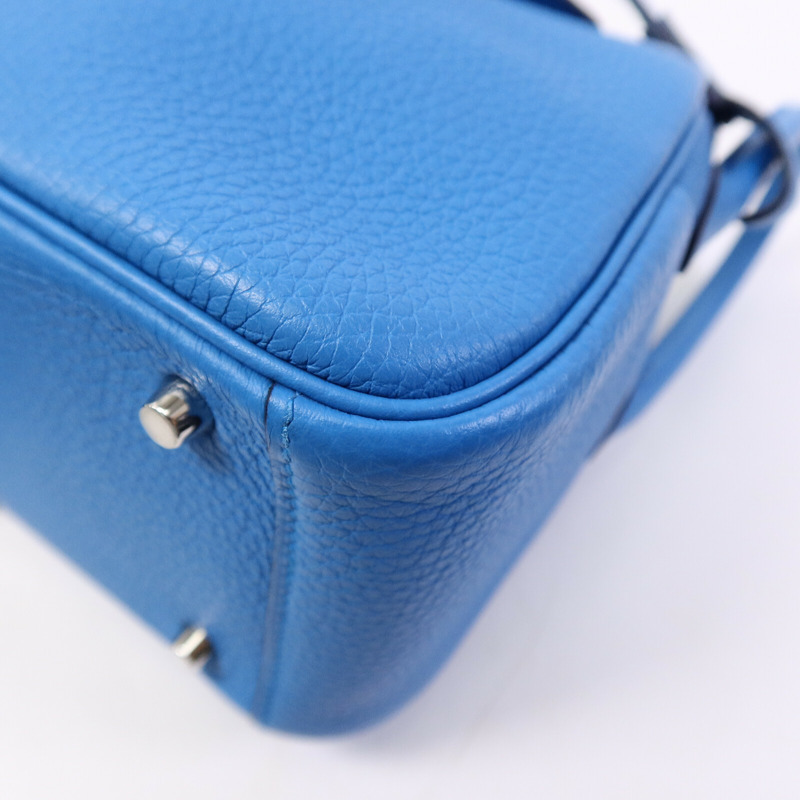HERMES Clemence皮革Mini Lindy金扣手挽肩背兩用袋-10