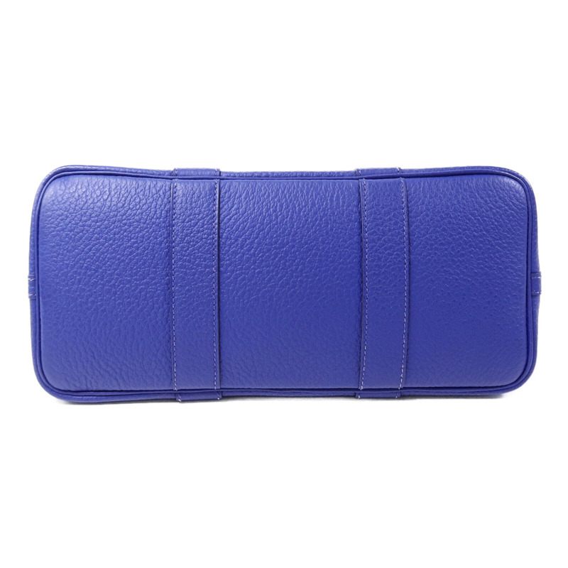 HERMES Clemence皮革Garden Party TPM手挽袋Bleu Electrique-3