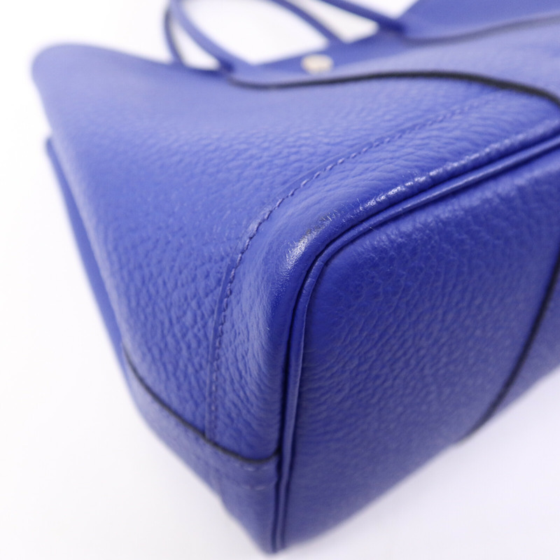 HERMES Clemence皮革Garden Party TPM手挽袋Bleu Electrique-13
