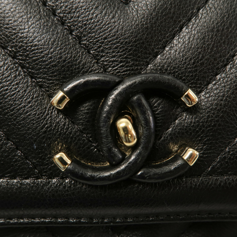 CHANEL 牛皮皮革Chain Shoulder鏈帶肩背袋-5
