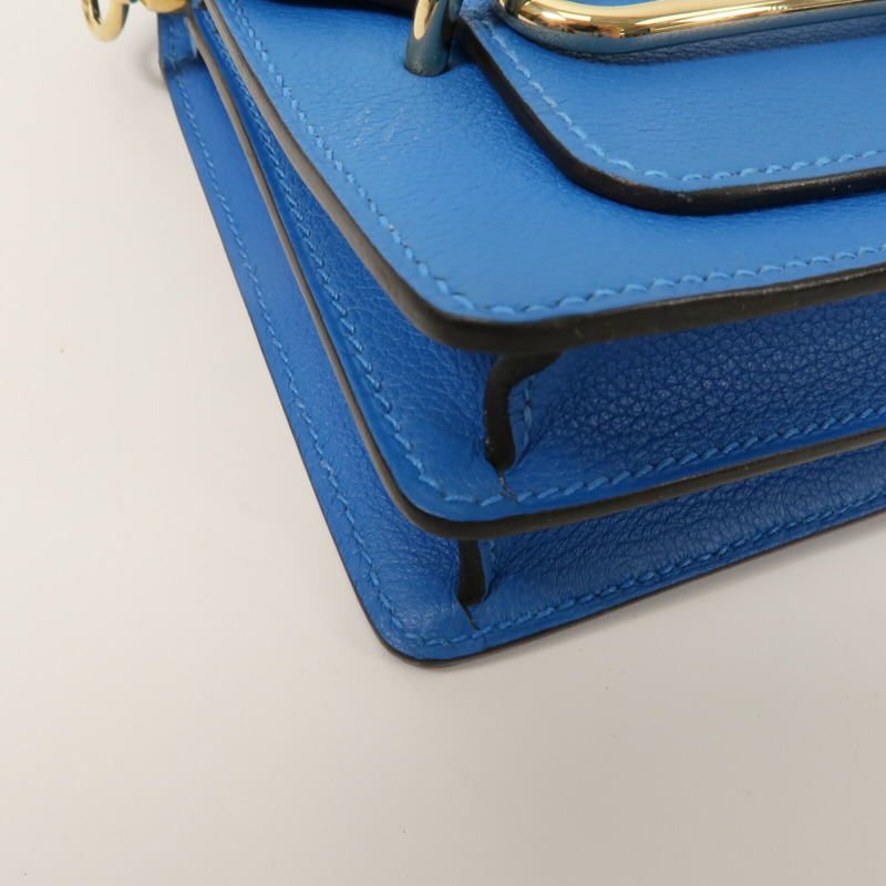 HERMES Evercolor皮革Roulis Mini肩背袋Blue Zanzibar-9
