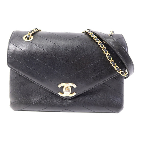 CHANEL 牛皮皮革Envelope Flap Bag鏈帶肩背袋