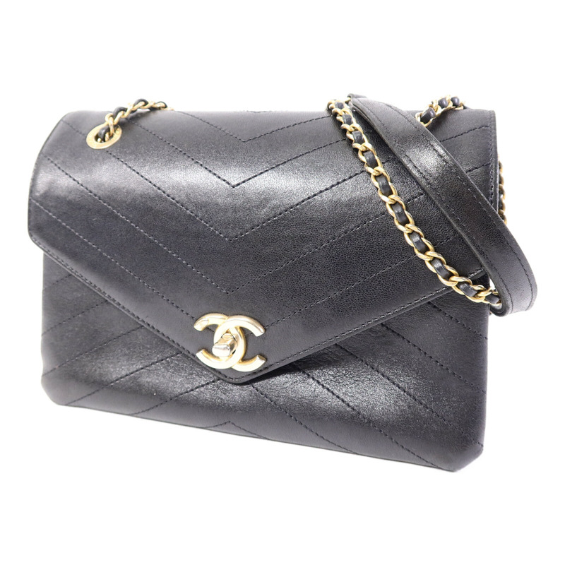 CHANEL 牛皮皮革Envelope Flap Bag鏈帶肩背袋-2