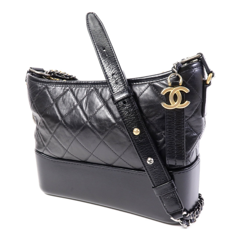 CHANEL 牛皮皮革Gabrielle Medium鏈帶肩背袋-2