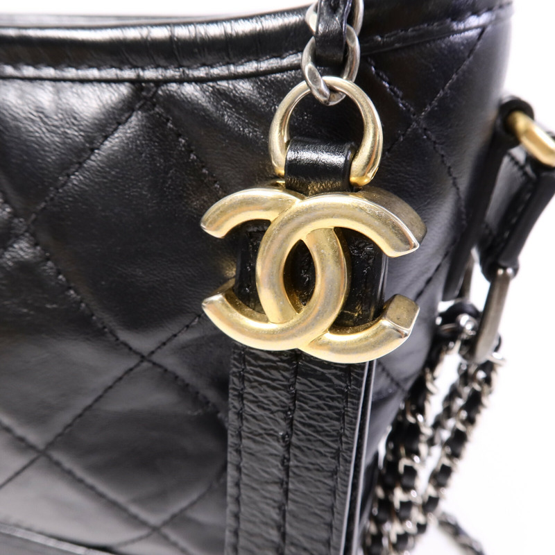 CHANEL 牛皮皮革Gabrielle Medium鏈帶肩背袋-6