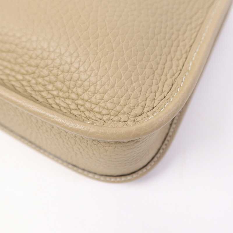 HERMES Clemence皮革Evelyne TPM肩背袋Trench/Blanc-11